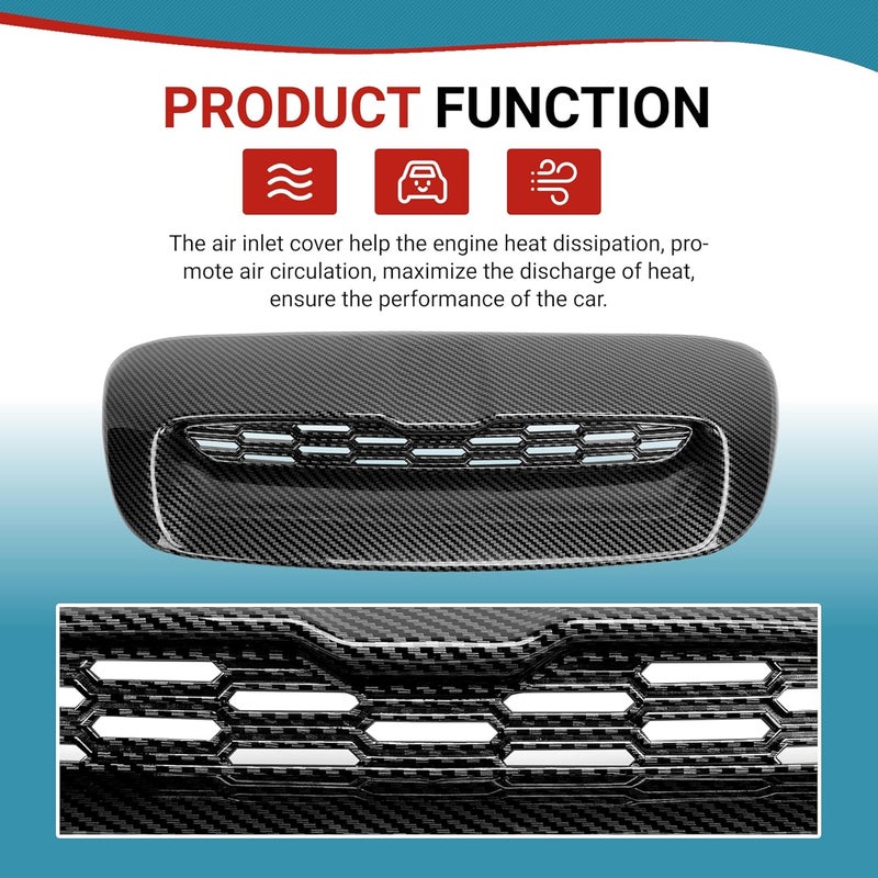 Kojem Hood Bonnet Air Intake Vent Scoop Cover Compatible with 2007-2013 Mini Cooper S R55 R56 R57 R58 R59 Black - Image 5